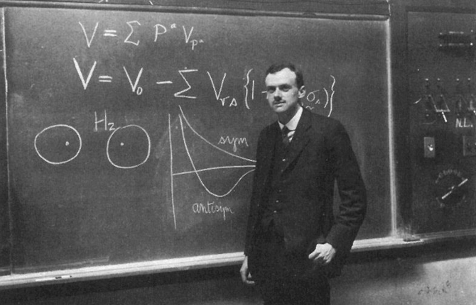 Paul Dirac no quadro negro