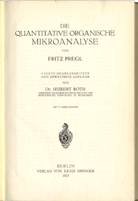 Livro de Fritz Pregl